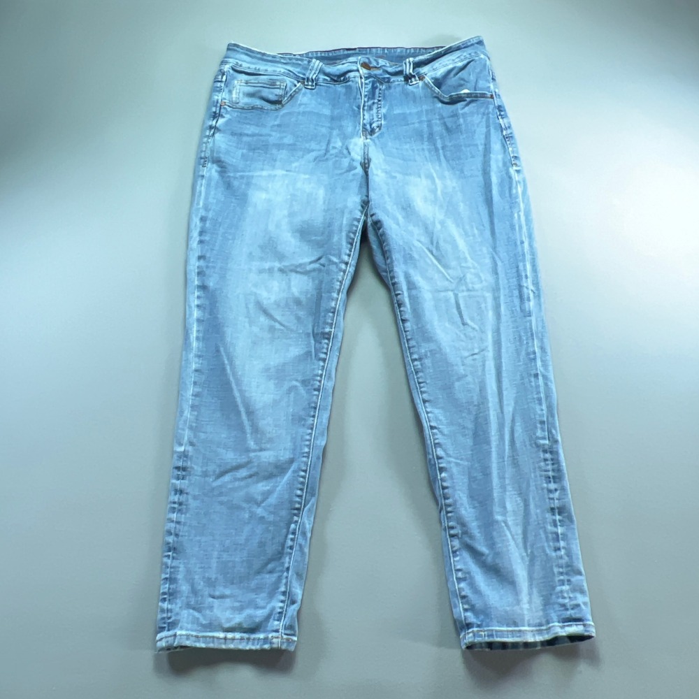 Jag Jeans Girlfriend Womens 20W Blue Denim Cotton Stretch Mid Rise Light Wash